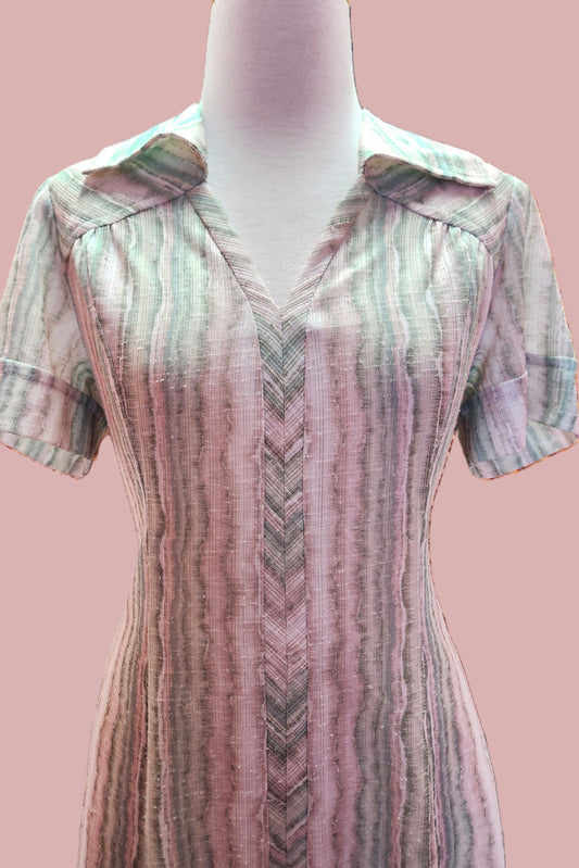 Green Lines 60's Dress // Pre-loved