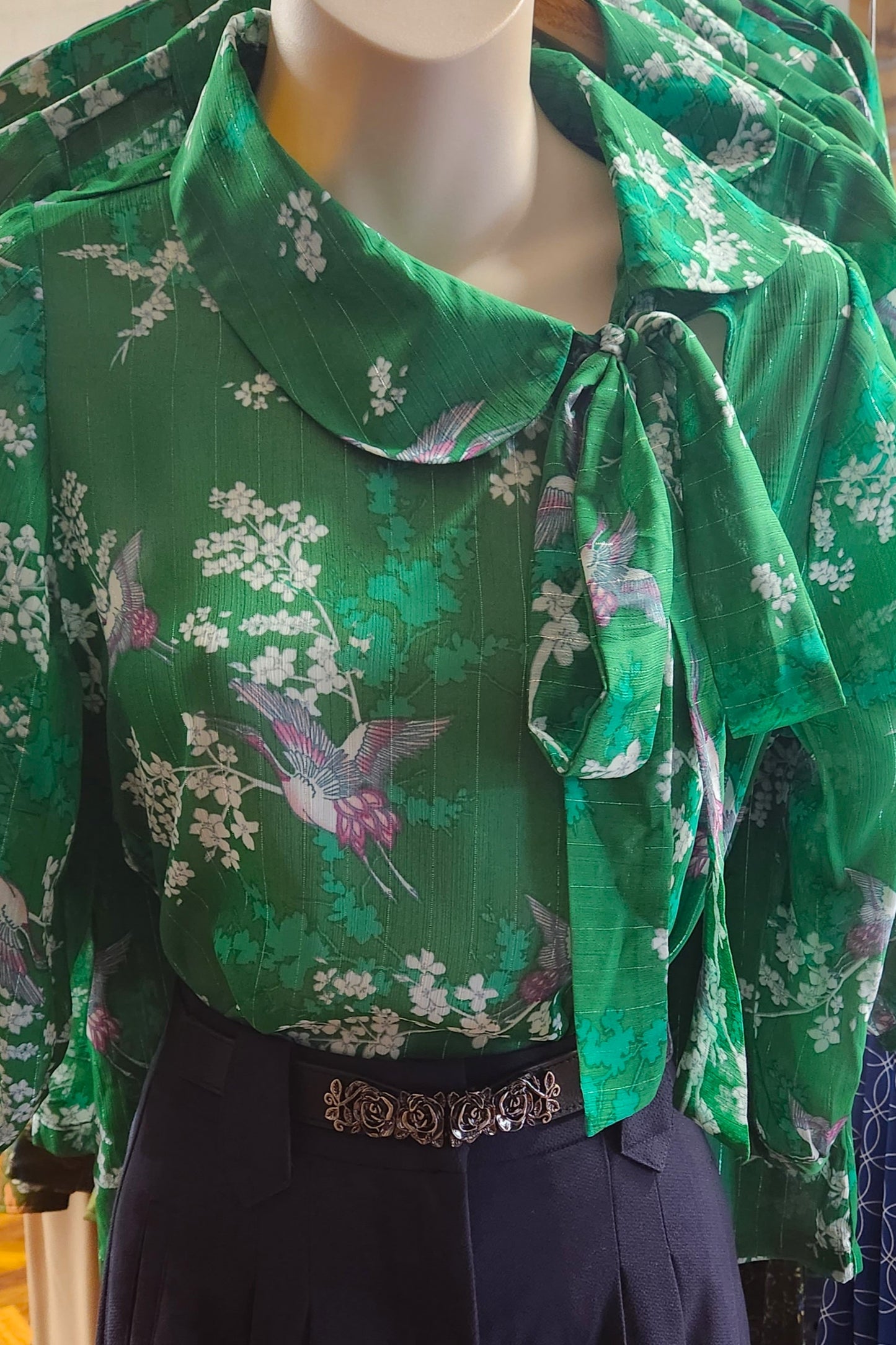 Gladys Blouse // 3/4 sleeve // Green Crane
