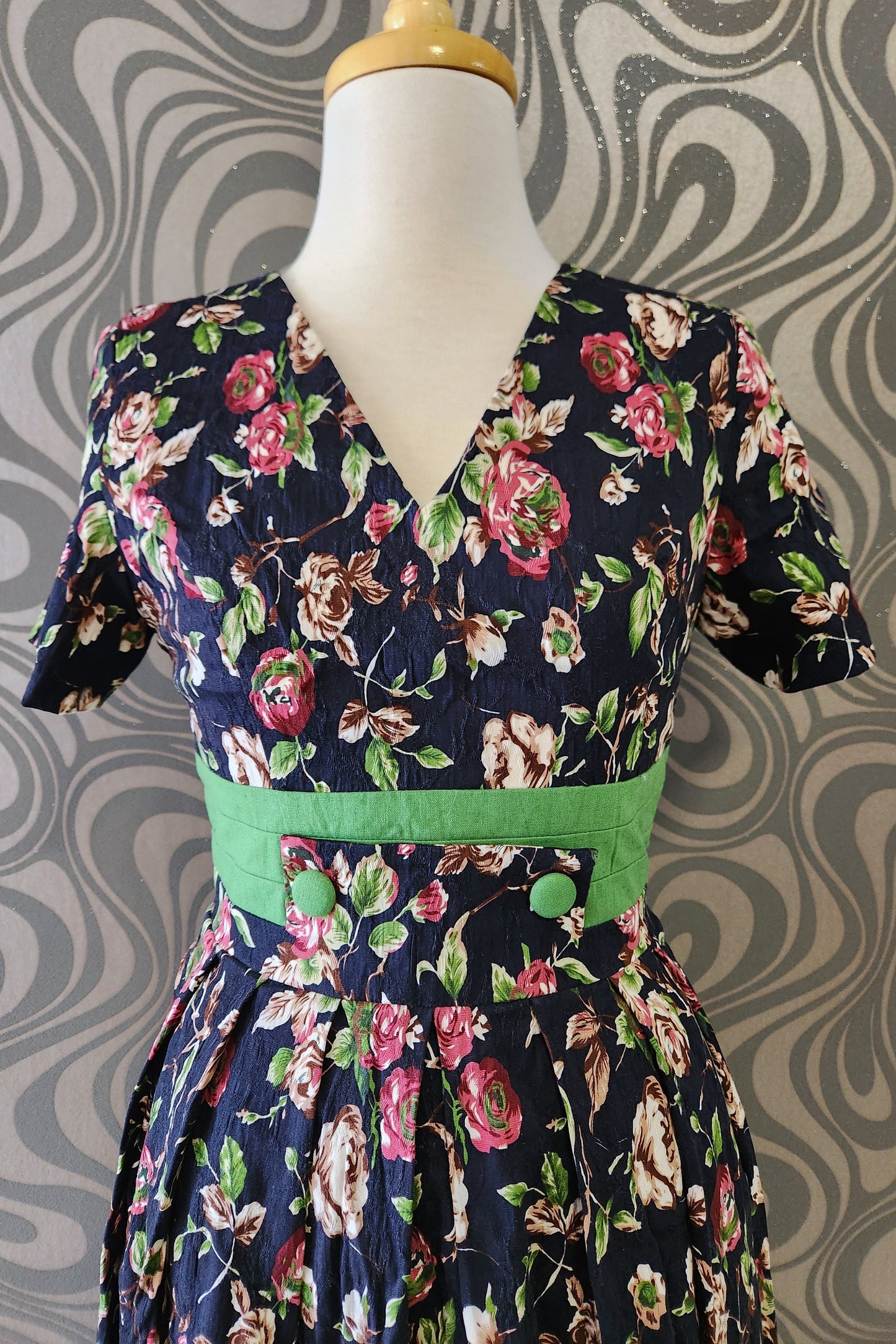 Navy Floral Dress // sample