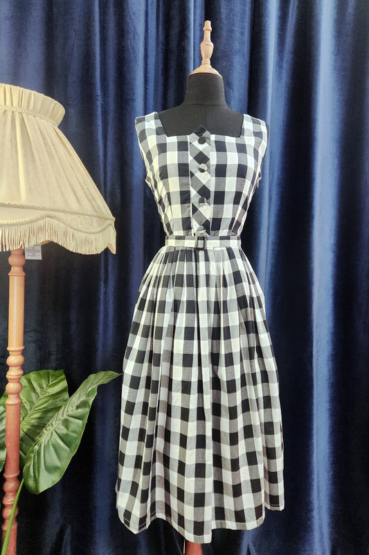 Black n' White Gingham Dress // Sample