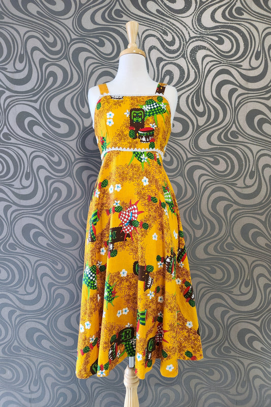 Bark cloth Tiki Dress // Retro