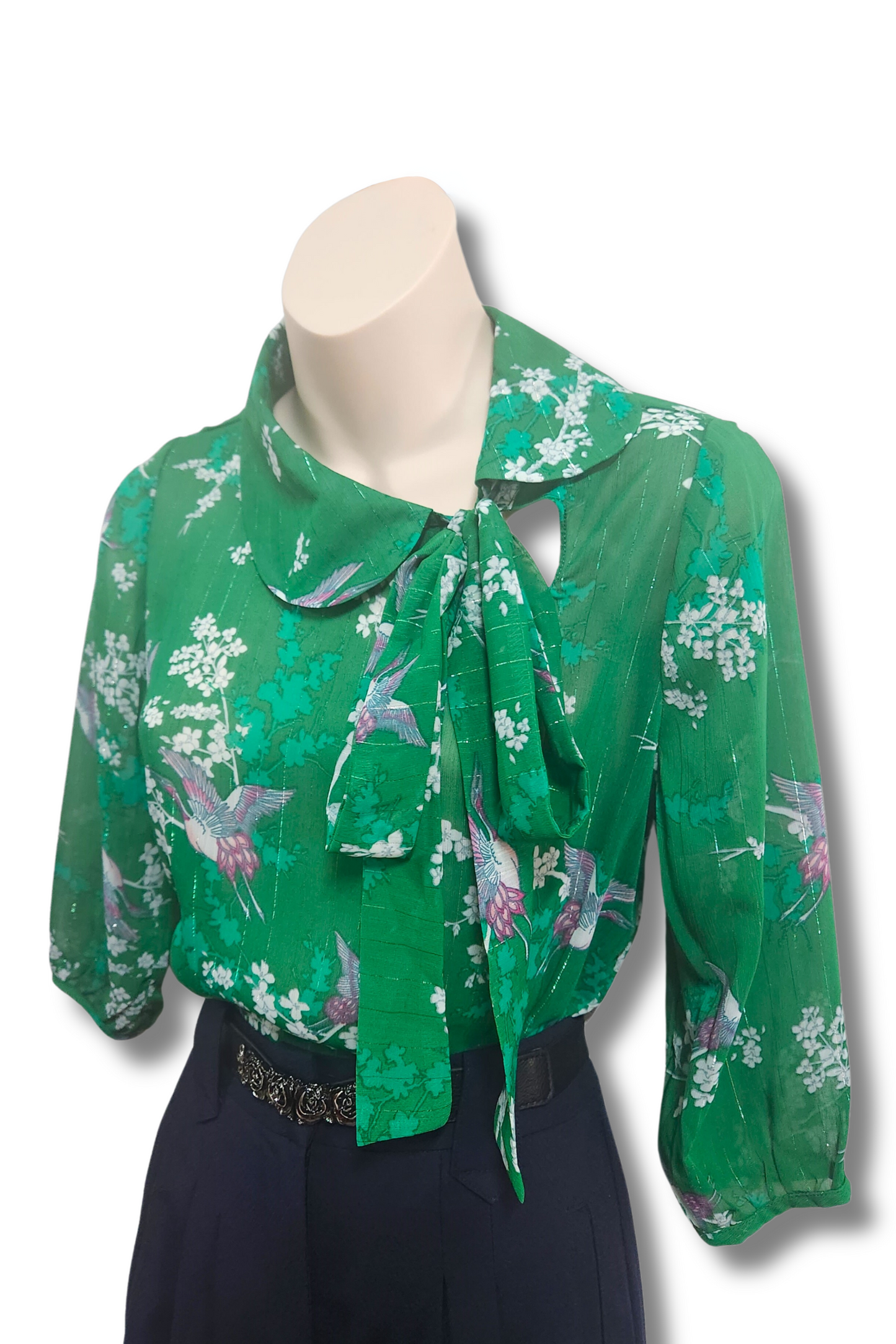 Gladys Blouse // 3/4 sleeve // Green Crane