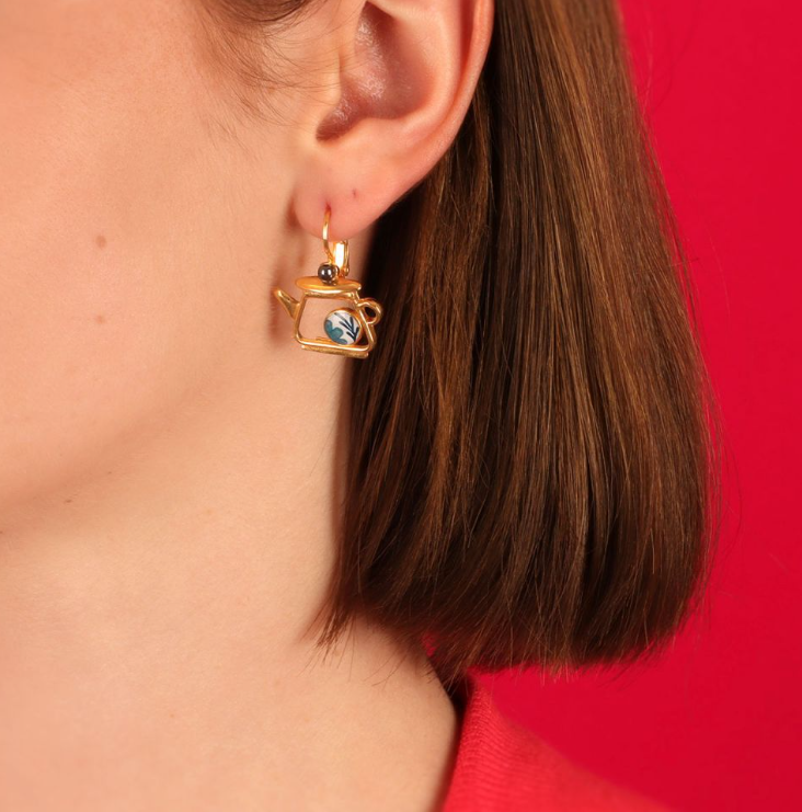 Taratata French Earrings // Cannelle // Yellow & Blue