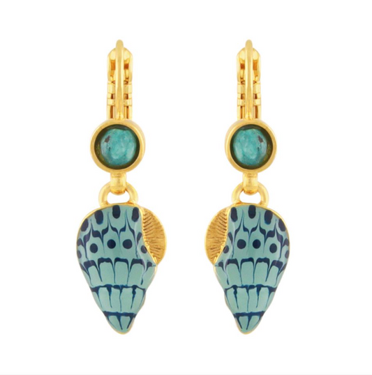 Taratata French Earrings // Archipel // Lever back blue shell drops