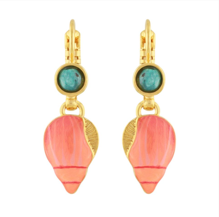 Taratata French Earrings // Archipel // Lever back coral shell drops