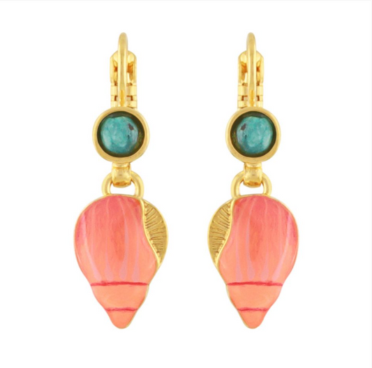 Taratata French Earrings // Archipel // Lever back coral shell drops