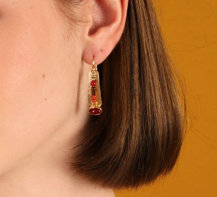 Taratata French Earrings // Orient // leaf bead drops