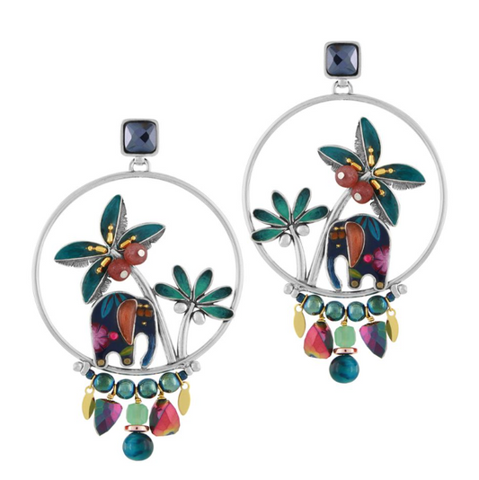 Taratata French earrings // Papong // Hoop Palm Trees & elephant