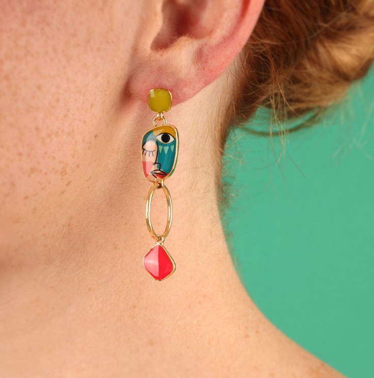 Taratata French Stud Drop Earrings //  Fantaisie // Abstract