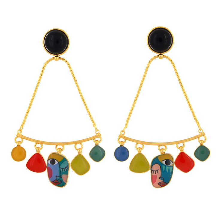 Taratata French Stud swing Earrings //  Fantaisie // Abstract