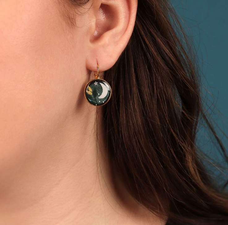 Taratata French lever back earrings //  Fantaisie // Claire de Lune