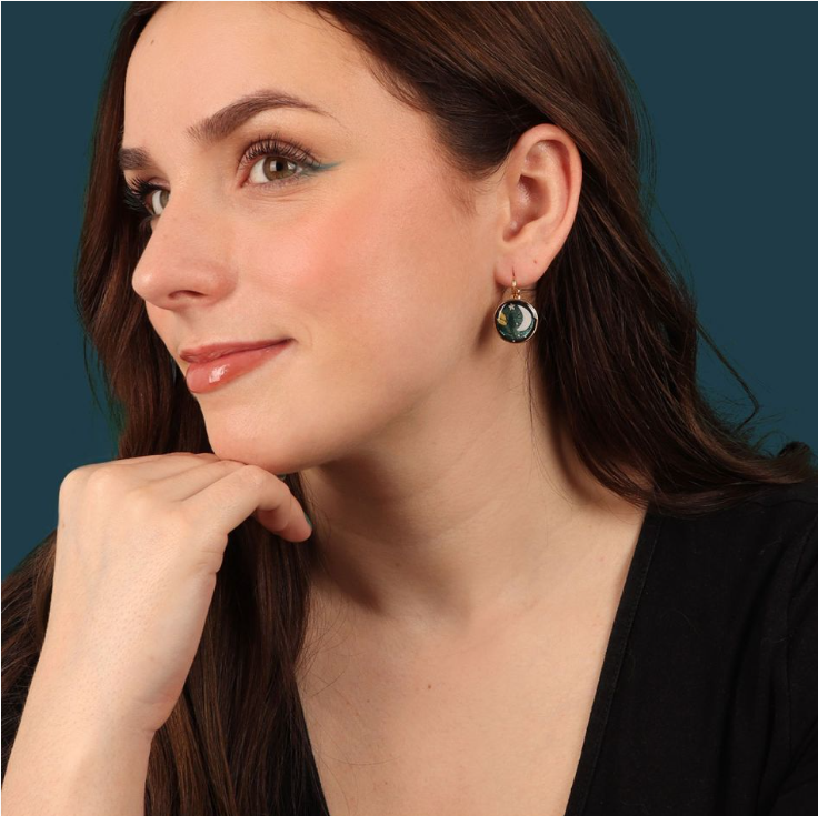 Taratata French lever back earrings //  Fantaisie // Claire de Lune