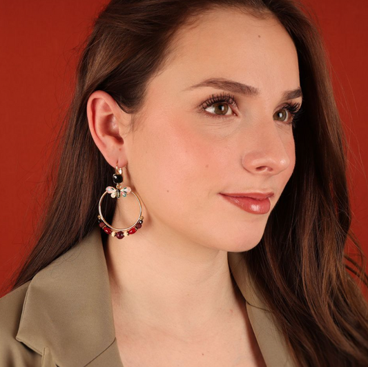 Taratata French Hoop lever arch Drop Earrings //  Fantaisie // La Vie En Rose